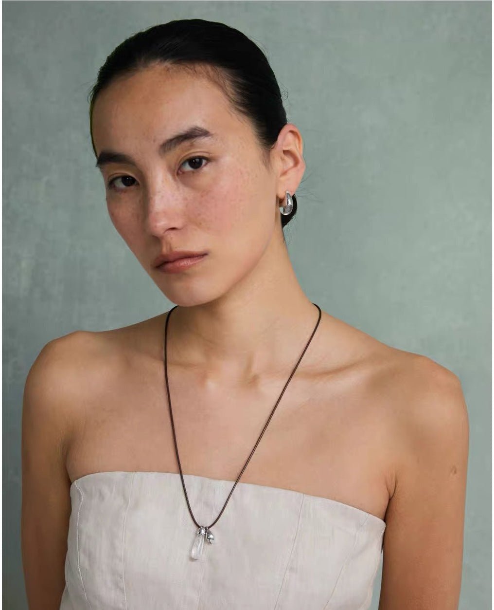 French Dewdrop Crystal U - Shape Hoop Earrings - floysun