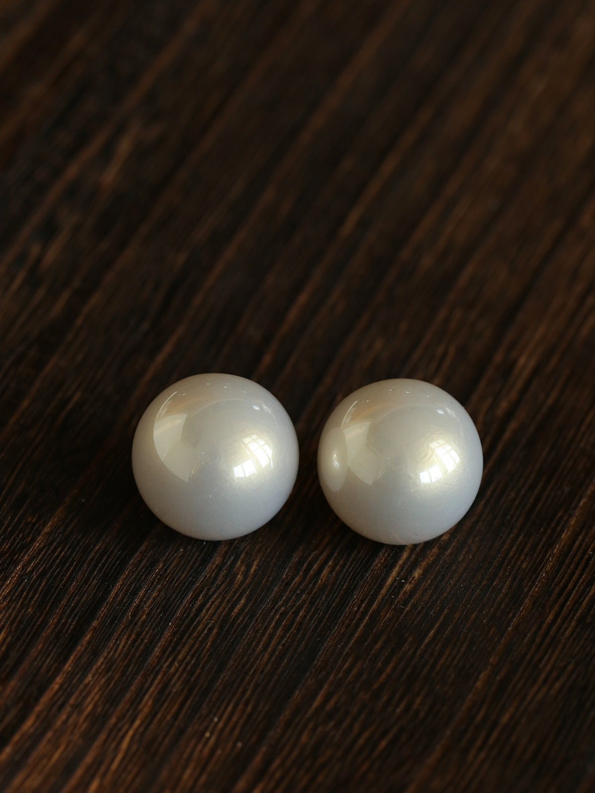 French Elegant Half - Round Pearl Stud Earrings - floysun