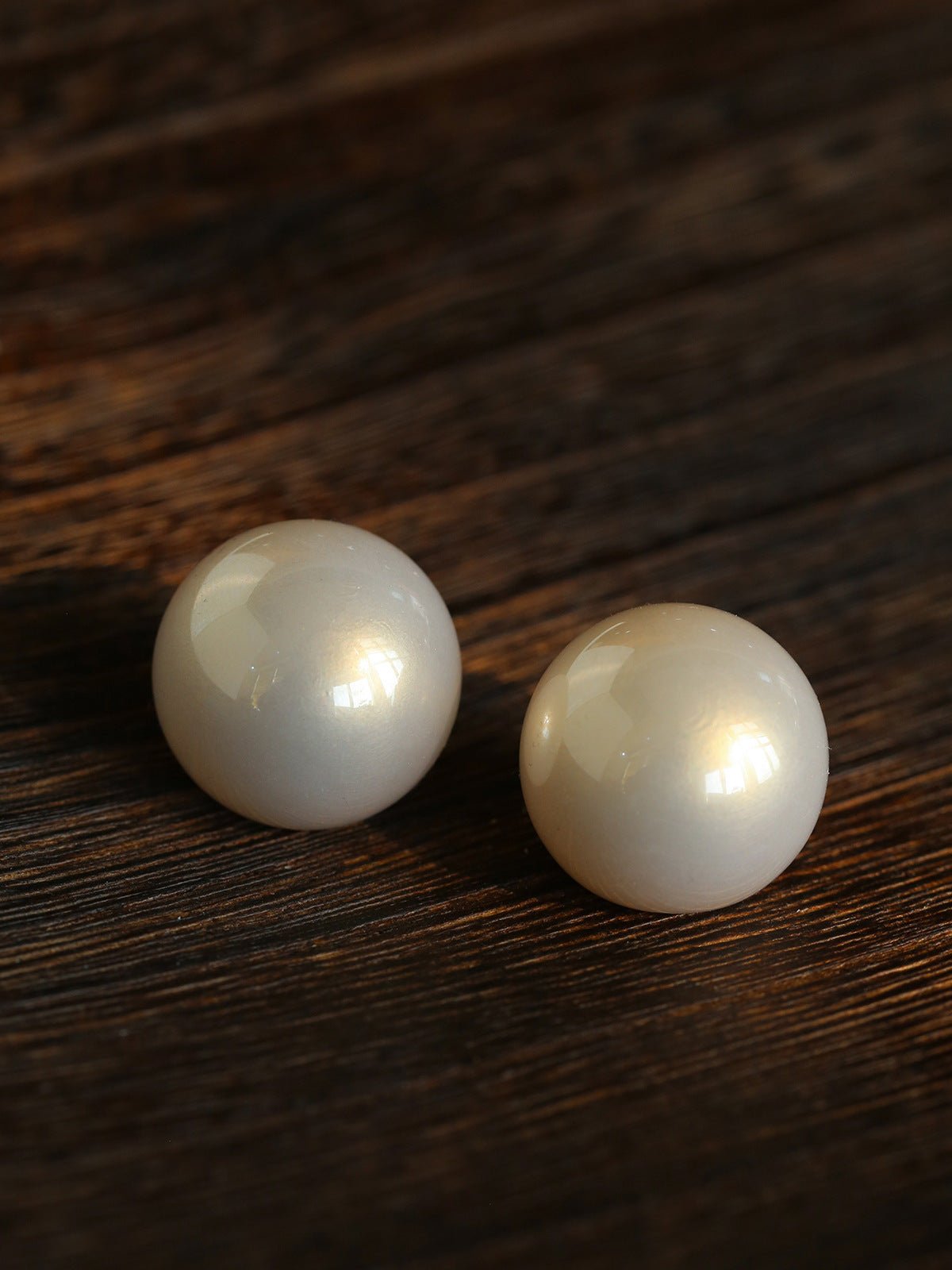 French Elegant Half - Round Pearl Stud Earrings - floysun