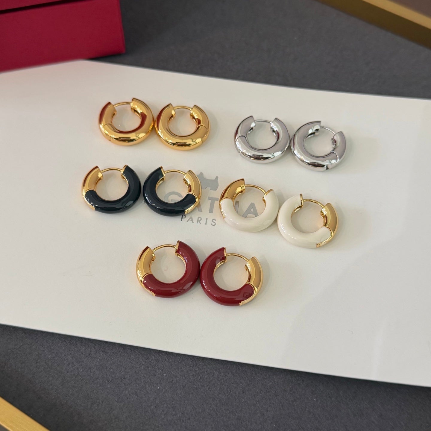 French Enamel Hoop Earrings - floysun