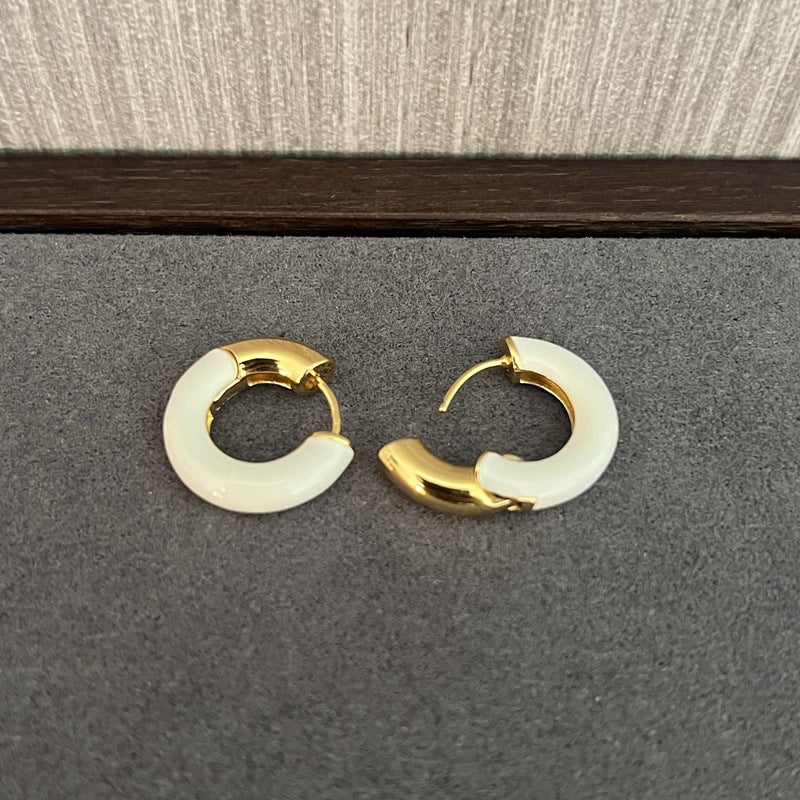 French Enamel Hoop Earrings - floysun