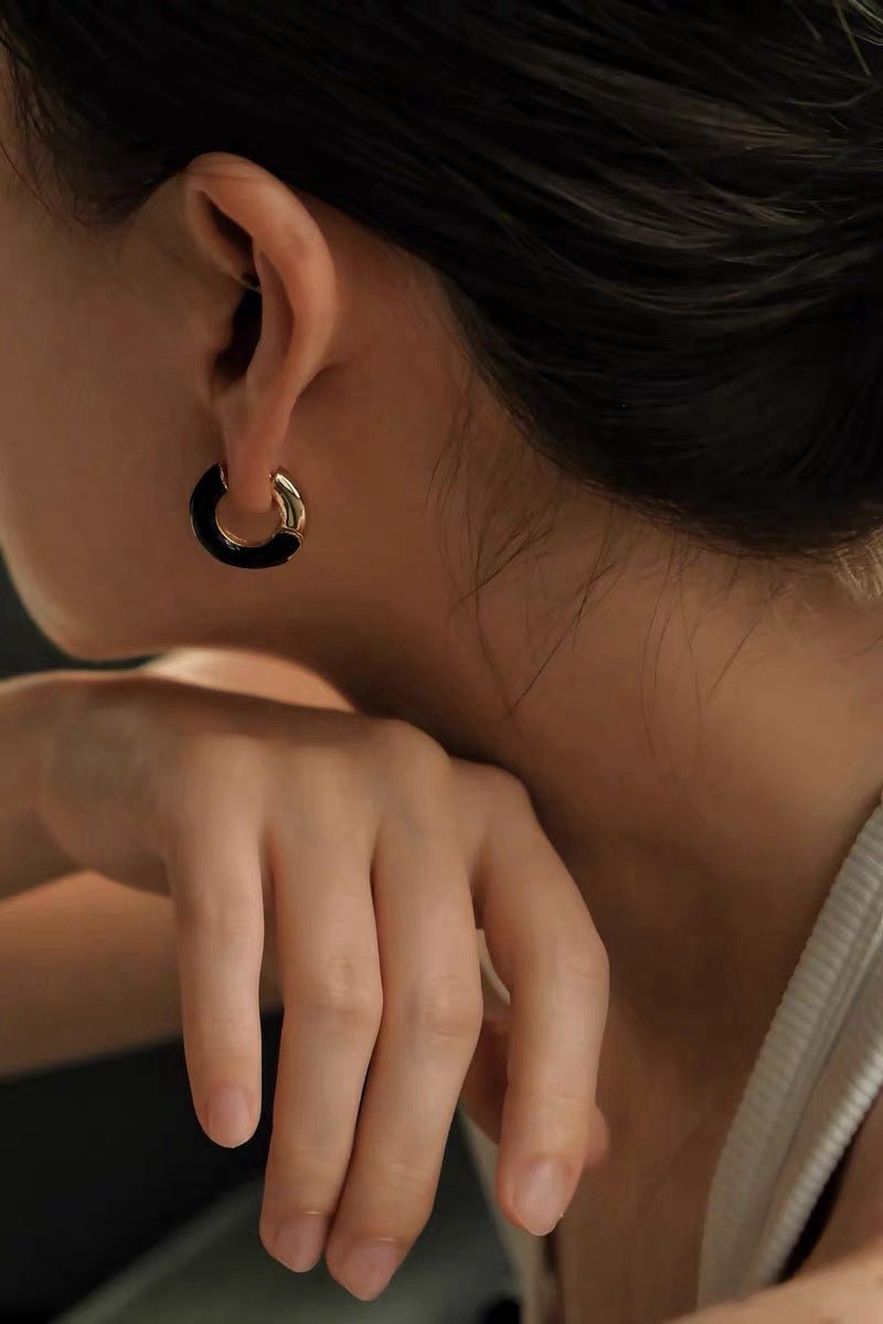 French Enamel Hoop Earrings - floysun