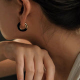 French Enamel Hoop Earrings - floysun