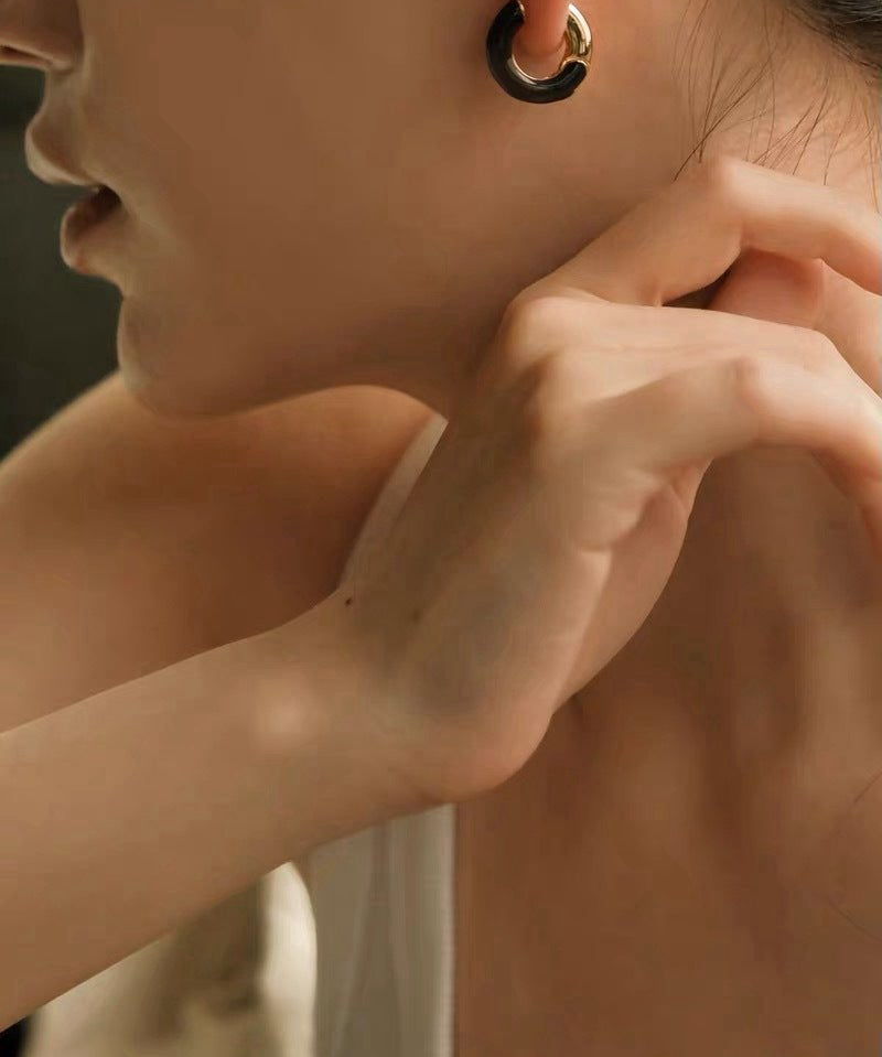 French Enamel Hoop Earrings - floysun
