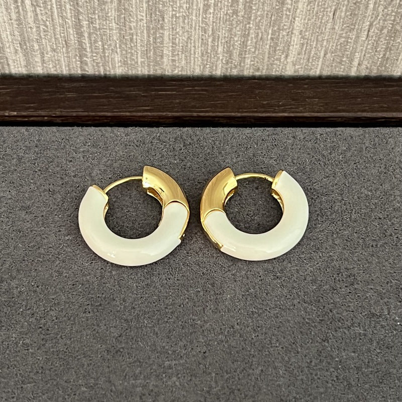French Enamel Hoop Earrings - floysun