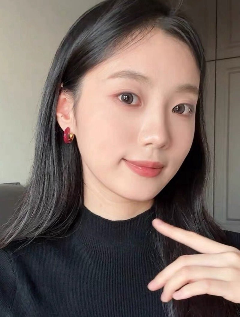 French Enamel Hoop Earrings - floysun