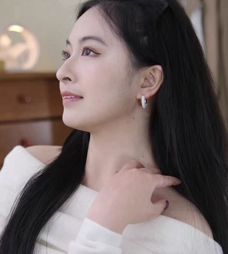 French Enamel Hoop Earrings - floysun