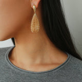 French Hollow Mesh Teardrop Earrings - floysun