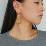 French Hollow Mesh Teardrop Earrings - floysun