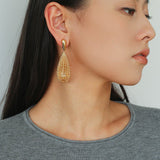 French Hollow Mesh Teardrop Earrings - floysun