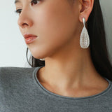 French Hollow Mesh Teardrop Earrings - floysun
