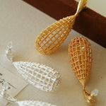 French Hollow Mesh Teardrop Earrings - floysun