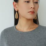 French Hollow Mesh Teardrop Earrings - floysun