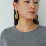 French Hollow Mesh Teardrop Earrings - floysun