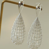 French Hollow Mesh Teardrop Earrings - floysun