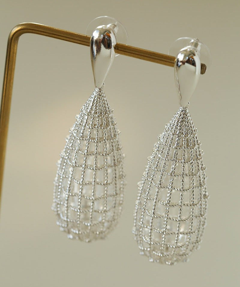 French Hollow Mesh Teardrop Earrings - floysun