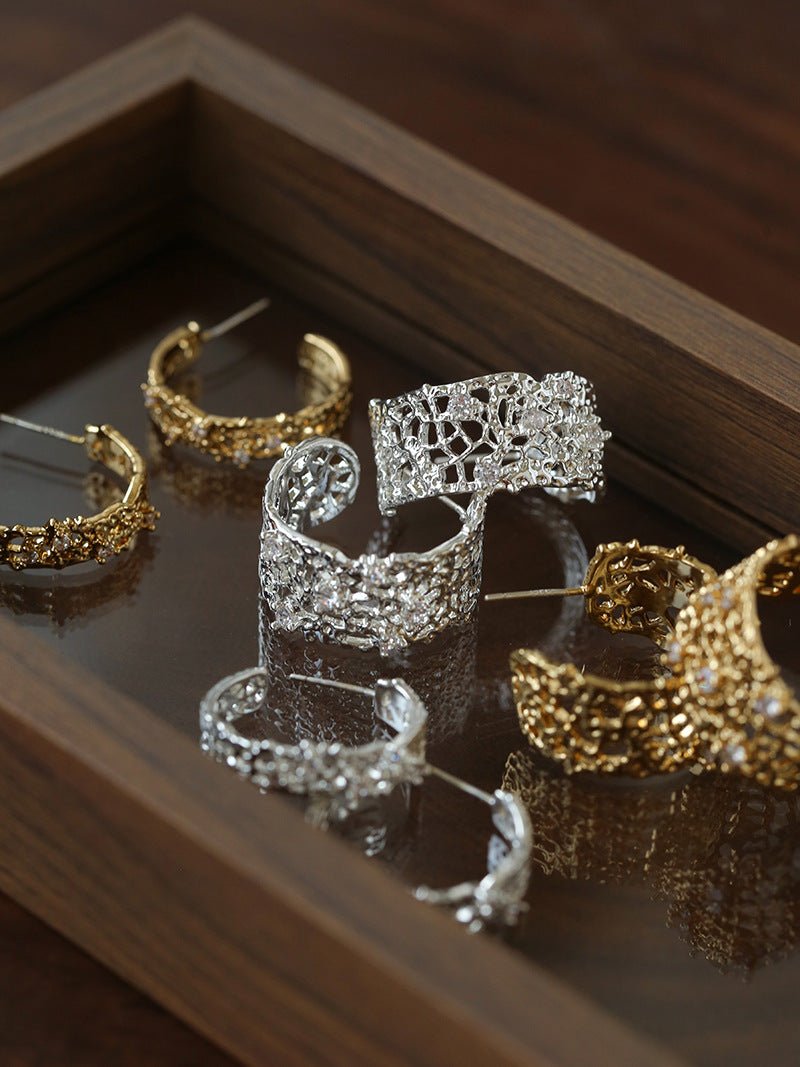 French Lace C - Hoop Earrings - floysun