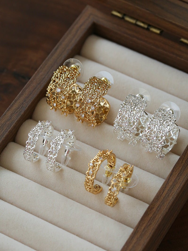 French Lace C - Hoop Earrings - floysun