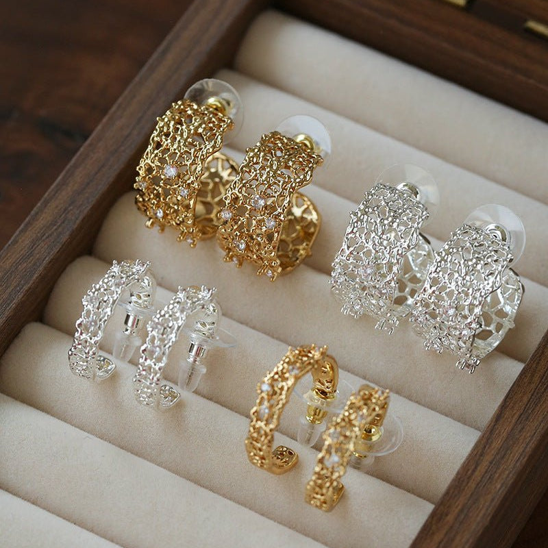 French Lace C - Hoop Earrings - floysun