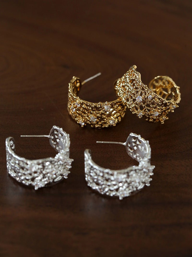 French Lace C - Hoop Earrings - floysun