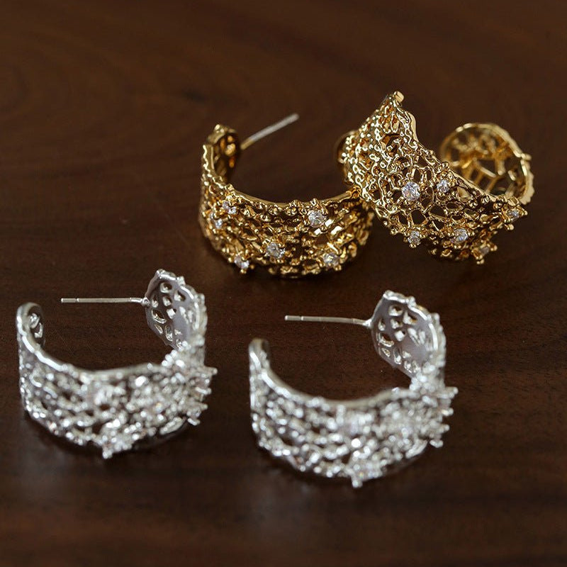 French Lace C - Hoop Earrings - floysun
