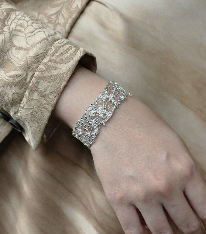 French Lace Open Cuff Bracelet - floysun