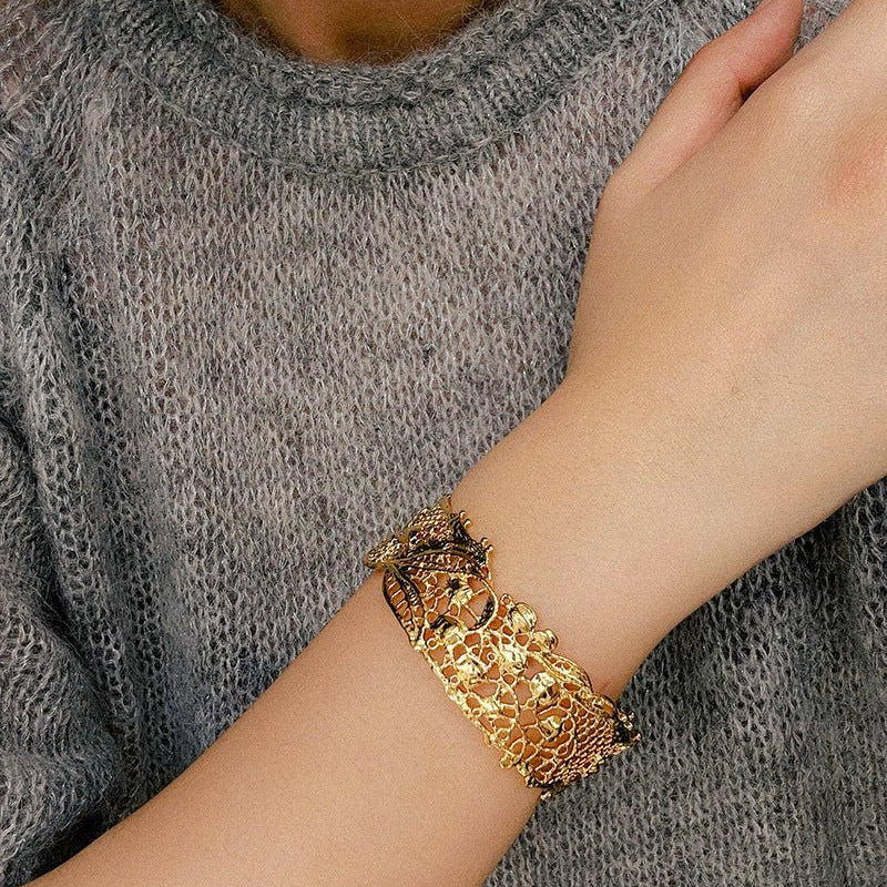 French Lace Open Cuff Bracelet - floysun