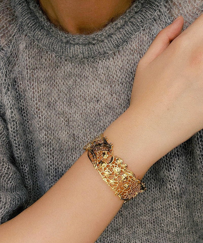 French Lace Open Cuff Bracelet - floysun