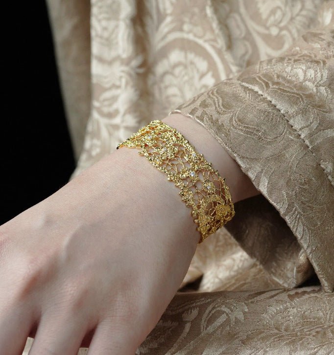 French Lace Open Cuff Bracelet - floysun