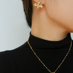 French Luxe Brushed Metal Butterfly Necklace - floysun