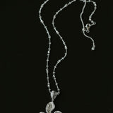 French Luxe Brushed Metal Butterfly Necklace - floysun