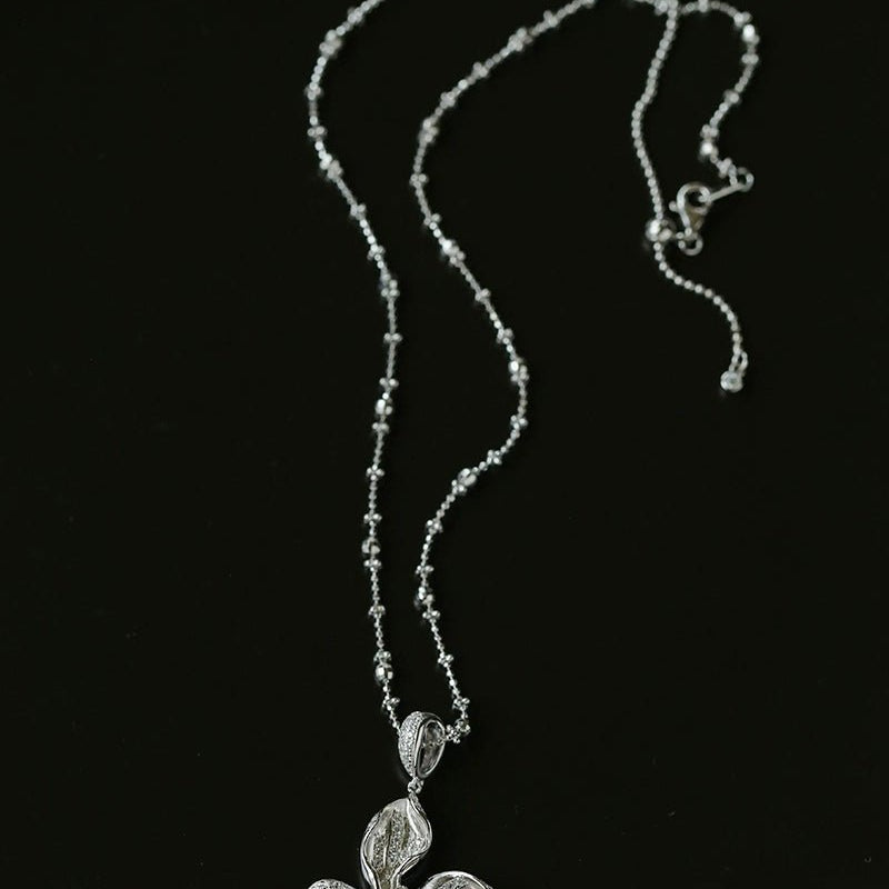 French Luxe Brushed Metal Butterfly Necklace - floysun