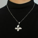 French Luxe Brushed Metal Butterfly Necklace - floysun