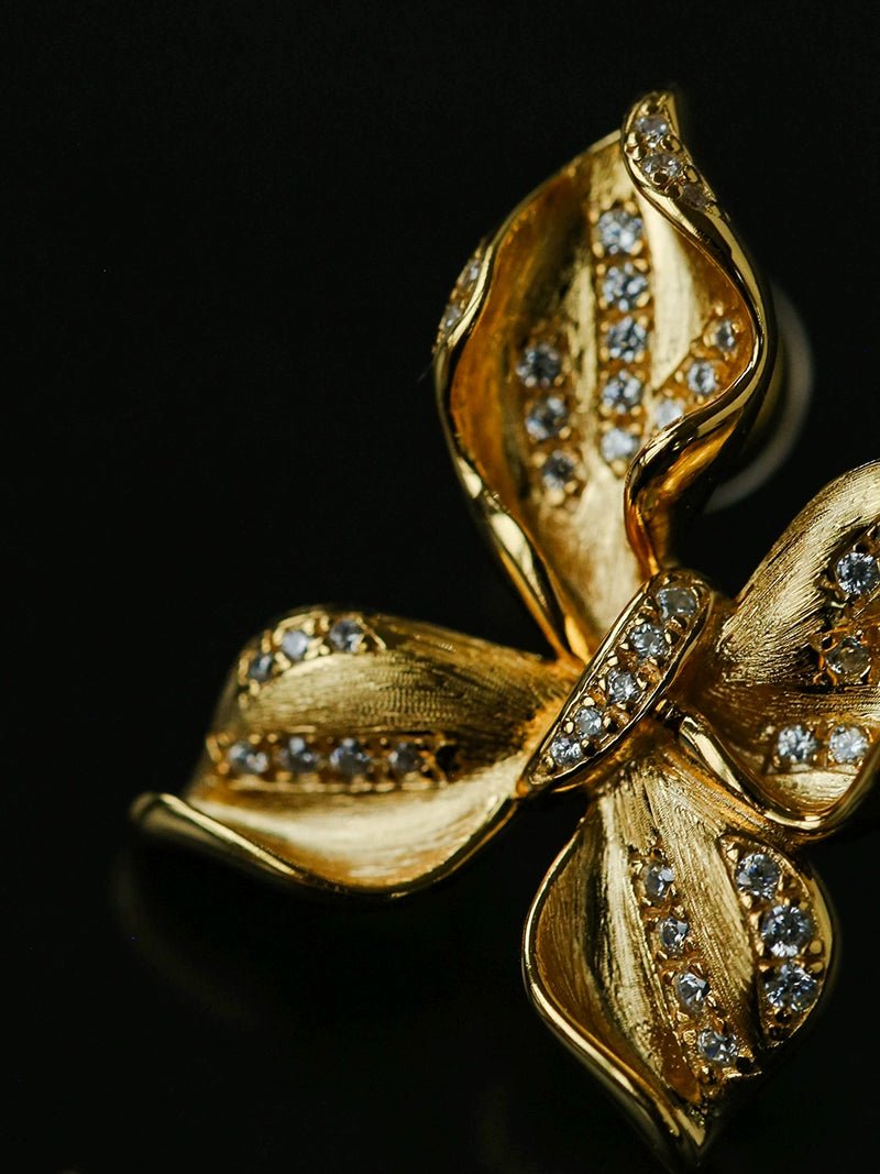 French Luxe Brushed Metal Butterfly Necklace - floysun