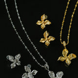 French Luxe Brushed Metal Butterfly Necklace - floysun