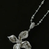 French Luxe Brushed Metal Butterfly Necklace - floysun