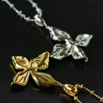 French Luxe Brushed Metal Butterfly Necklace - floysun