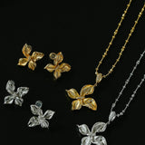 French Luxe Brushed Metal Butterfly Necklace - floysun