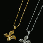 French Luxe Brushed Metal Butterfly Necklace - floysun