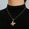 French Luxe Brushed Metal Butterfly Necklace - floysun