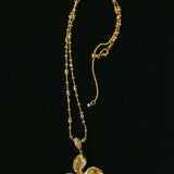 French Luxe Brushed Metal Butterfly Necklace - floysun