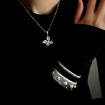 French Luxe Brushed Metal Butterfly Necklace - floysun