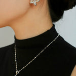 French Luxury Brushed 925 Silver Butterfly Stud Earrings - floysun