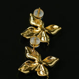 French Luxury Brushed 925 Silver Butterfly Stud Earrings - floysun