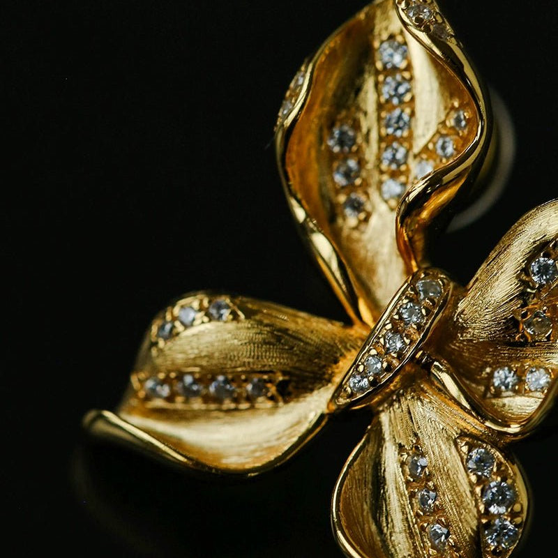 French Luxury Brushed 925 Silver Butterfly Stud Earrings - floysun