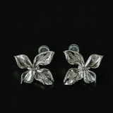 French Luxury Brushed 925 Silver Butterfly Stud Earrings - floysun