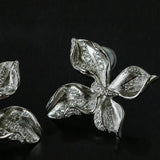 French Luxury Brushed 925 Silver Butterfly Stud Earrings - floysun