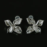 French Luxury Brushed 925 Silver Butterfly Stud Earrings - floysun