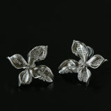 French Luxury Brushed 925 Silver Butterfly Stud Earrings - floysun