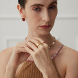 French Romantic Pearl Inlaid Red Drop Glaze Bracelets - floysun